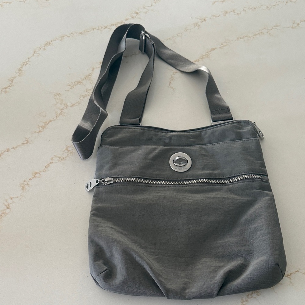 Brand new Baggallini Stylish Gray Crossbody Bag